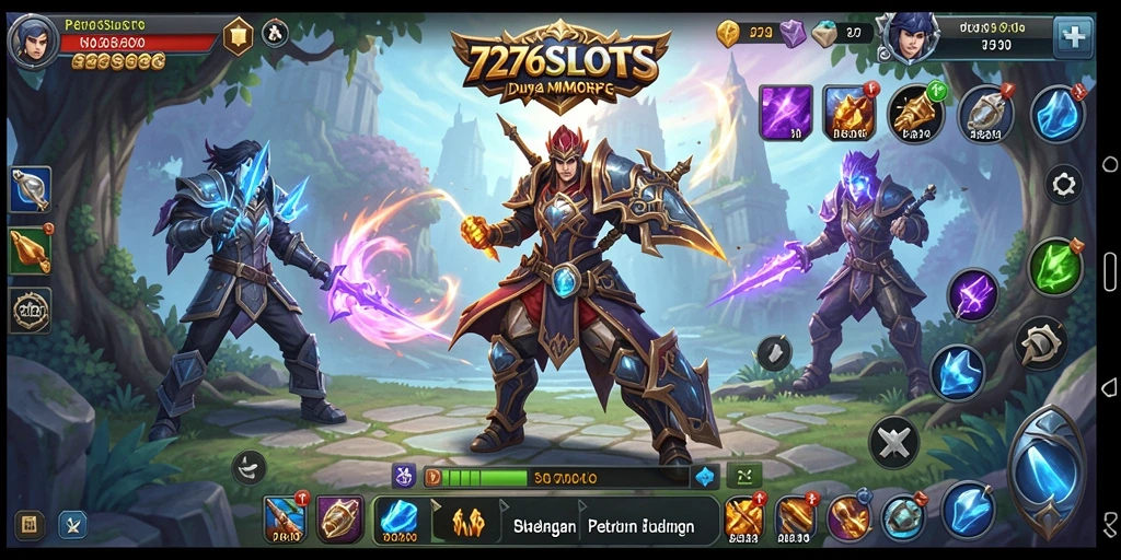 Screenshot gameplay 7276SLOTS menampilkan aksi seru dalam pertempuran MMORPG.