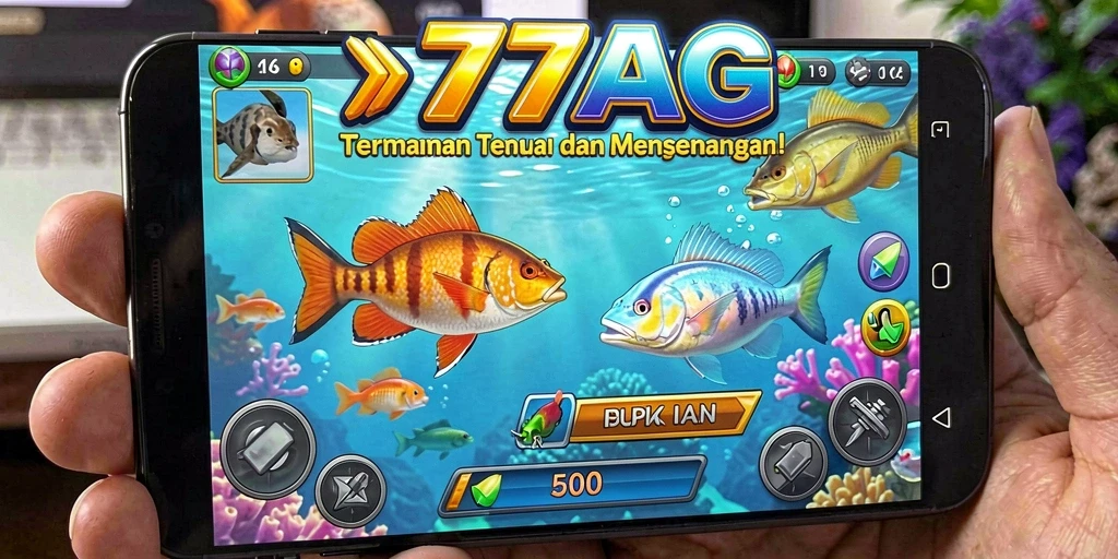 Tampilan gameplay seru dari 77AG dengan aksi Tembak Ikan.