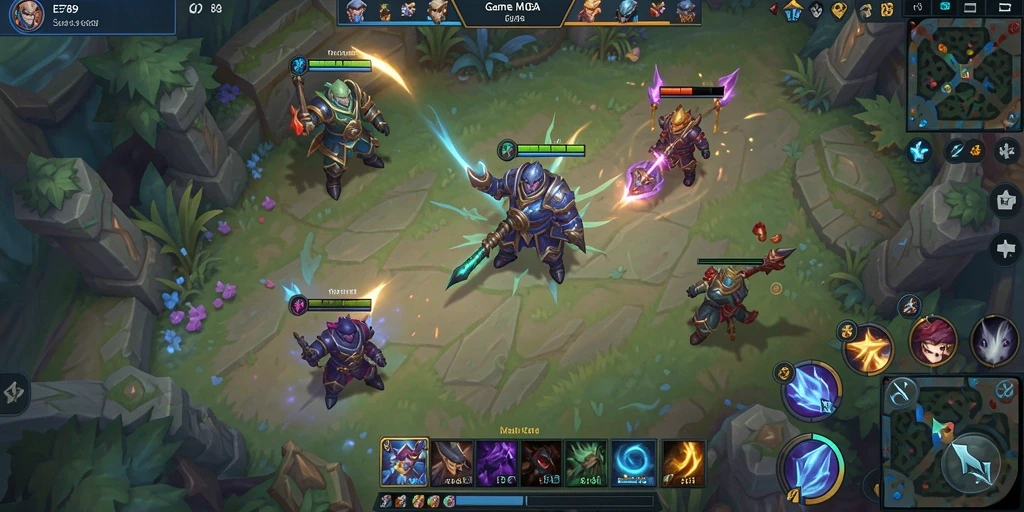 Tampilan gameplay seru dalam arena MOBA EE789.