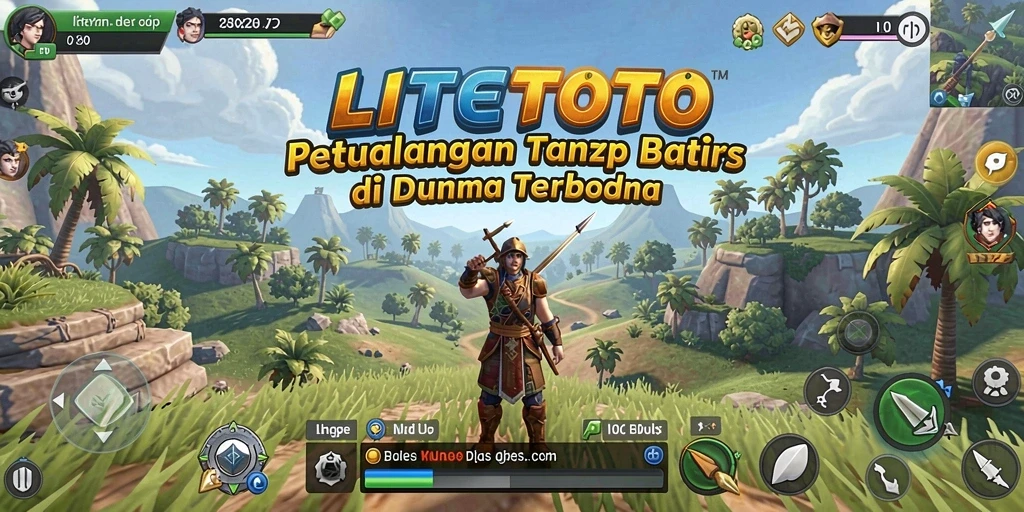 Screenshot gameplay LITETOTO menampilkan petualangan seru di dunia terbuka.