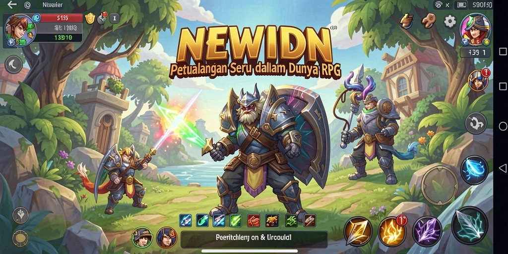 Gameplay <strong>NEWIDN</strong> menampilkan pertarungan epik dan eksplorasi dunia fantastis.