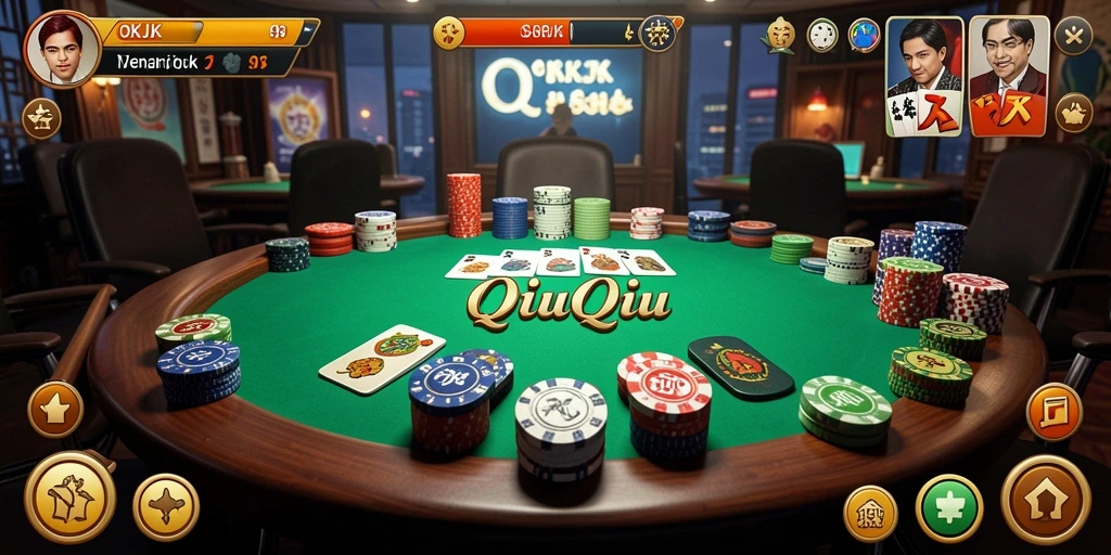 Screenshot gameplay OKJK dengan suasana QiuQiu yang seru.