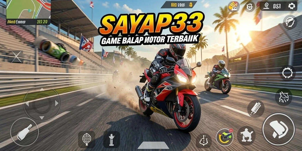 Gameplay seru dengan berbagai motor balap di SAYAP33.