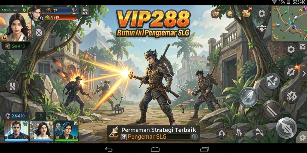 Tangkapan layar gameplay VIP288 yang menampilkan pertempuran strategis.
